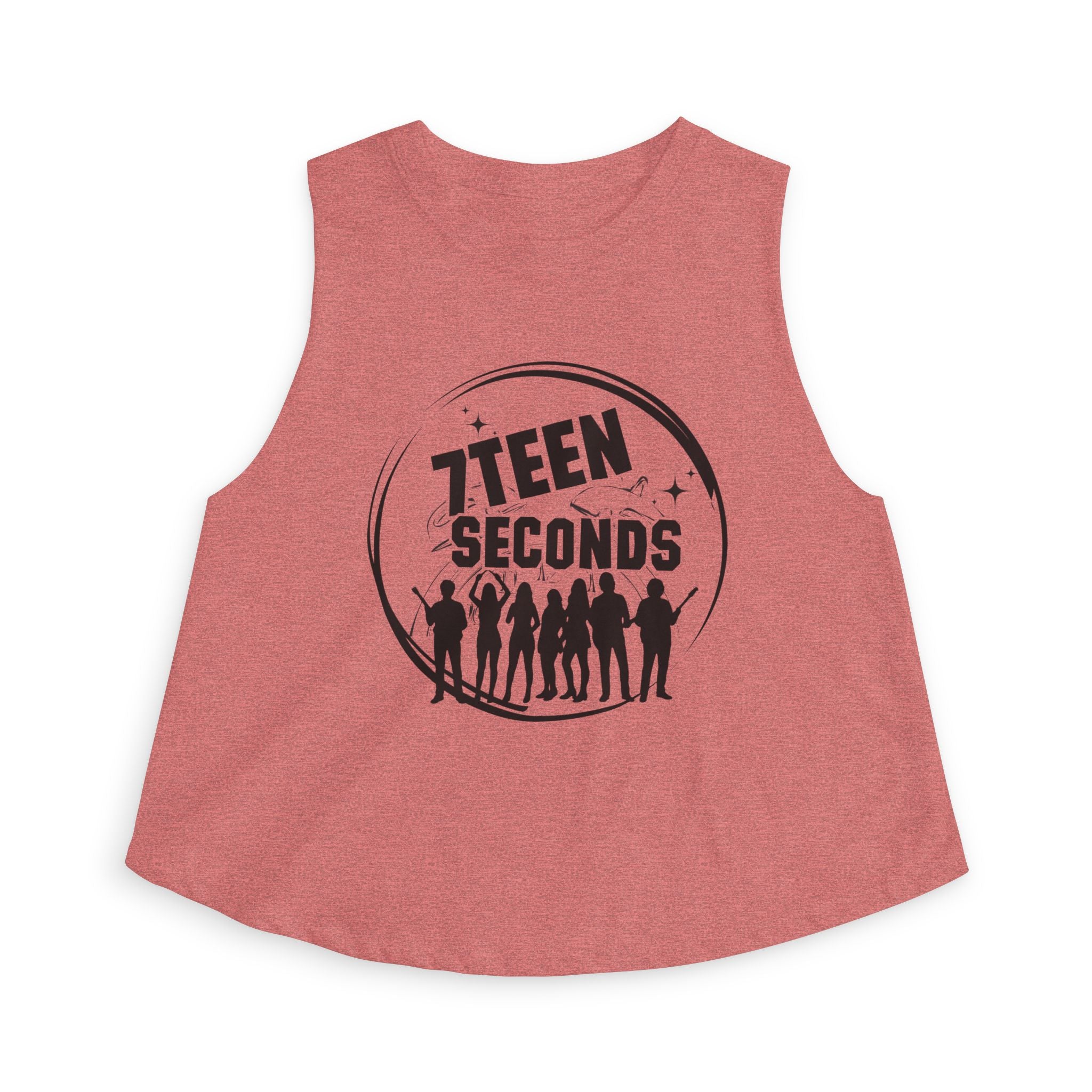 7Teen Seconds Band Logo Crop Top | Silhouette Rock Group Graphic Tank