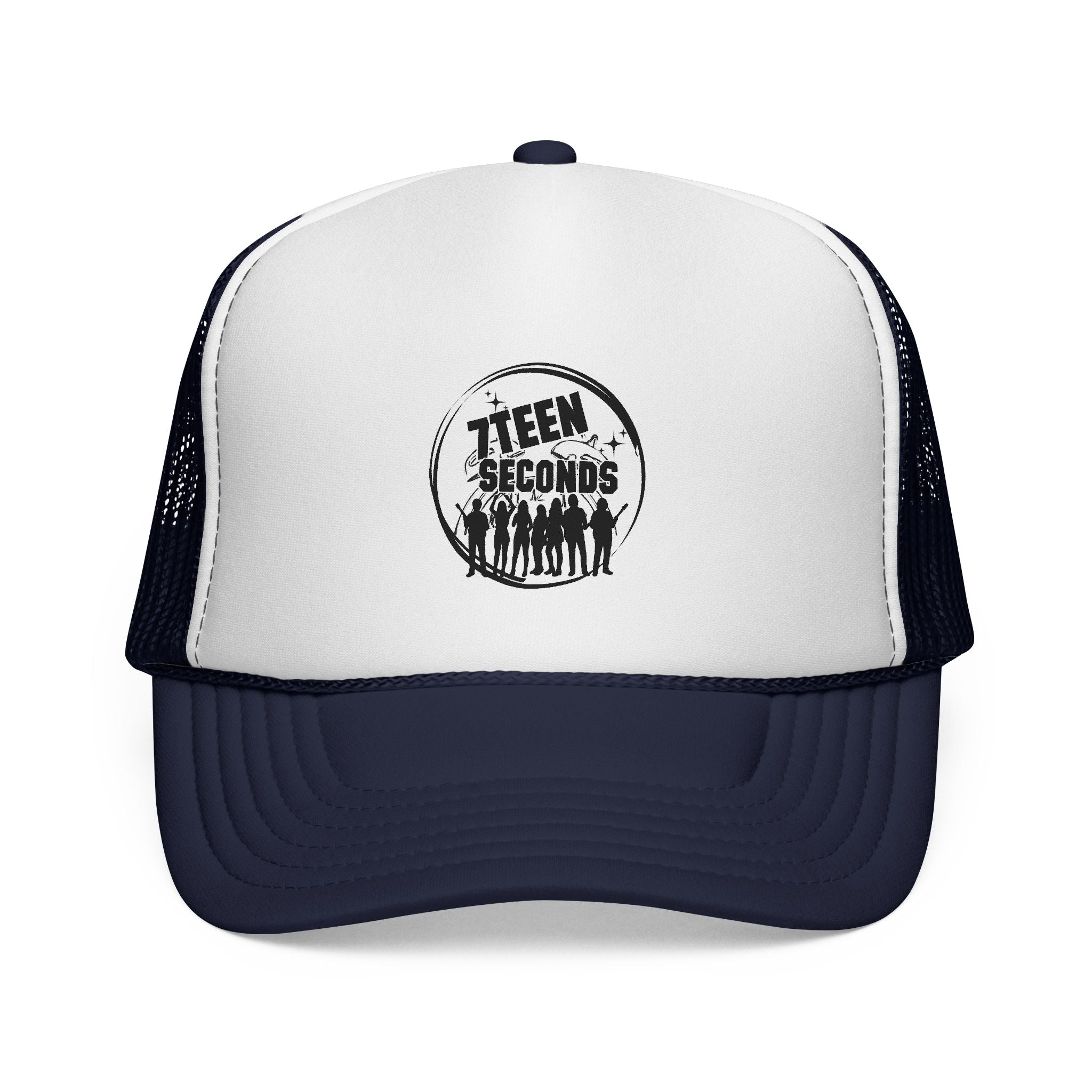 7Teen Seconds logo Trucker Cap | Retro distressed band emblem