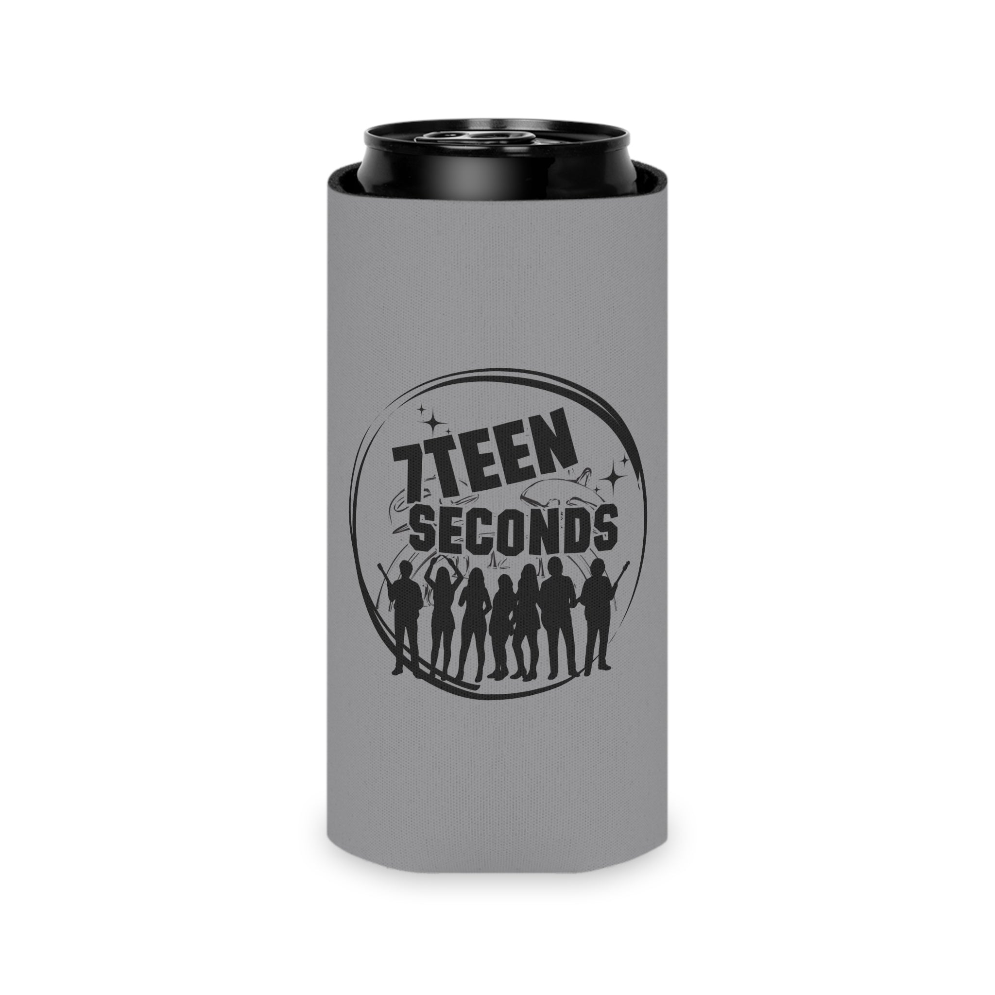 7TEEN SECONDS band logo Can Cooler | concert drink koozie