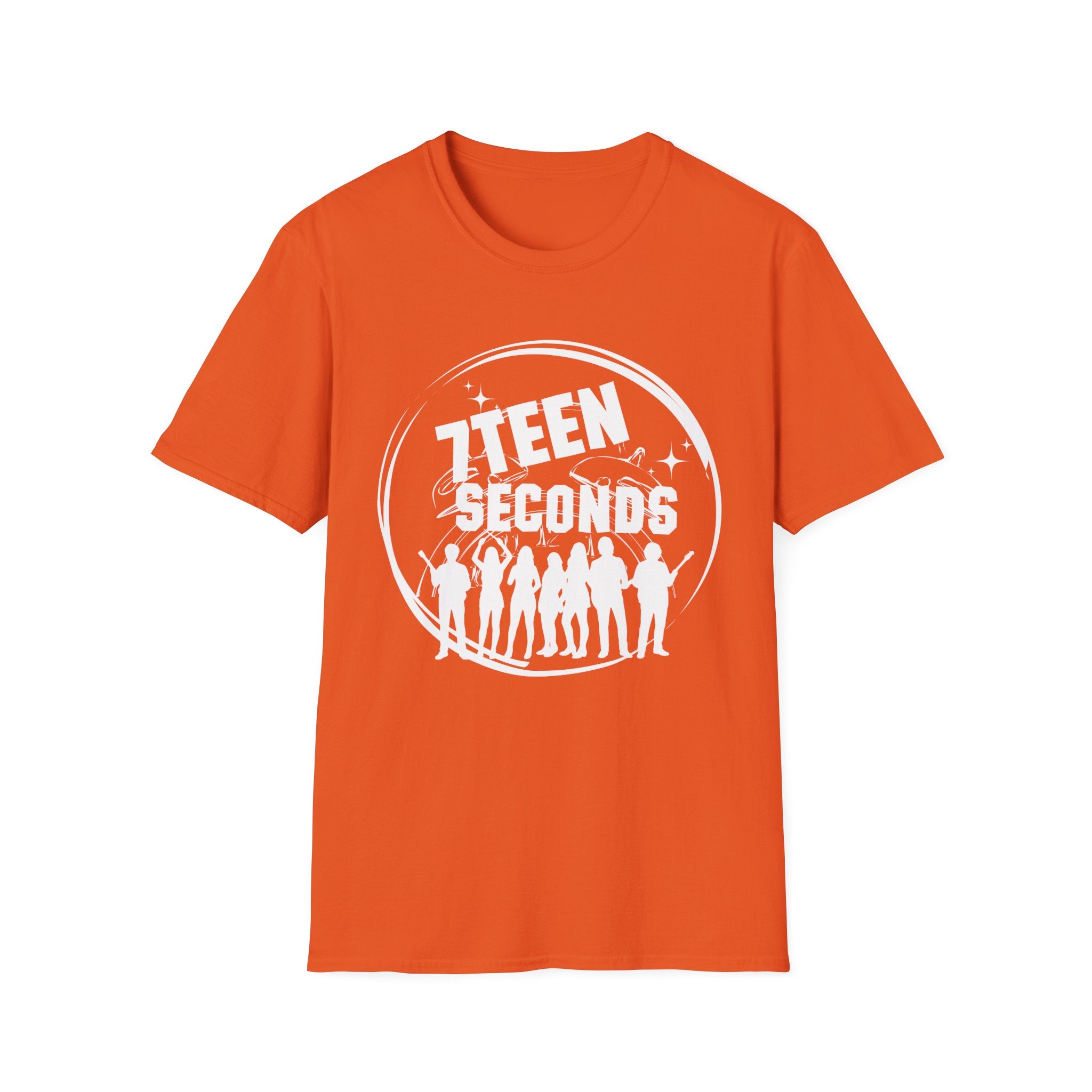 Teen Seconds silhouette band logo T-Shirt | music tee, orange crewneck