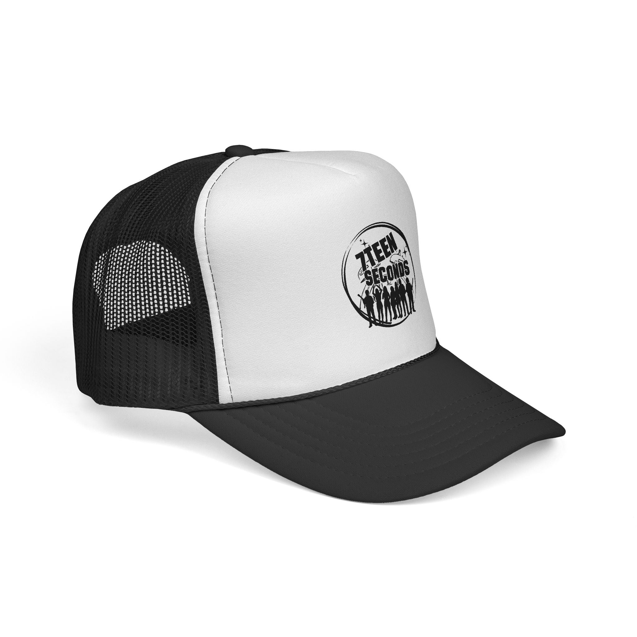 7Teen Seconds logo Trucker Cap | Retro distressed band emblem