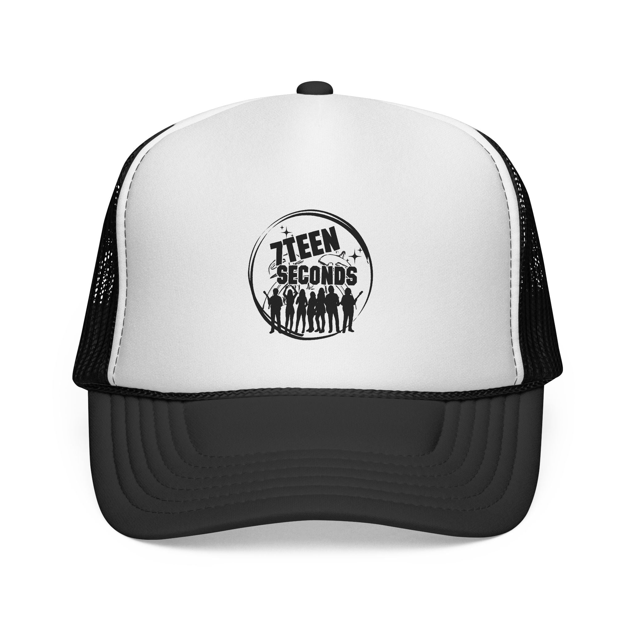 7Teen Seconds logo Trucker Cap | Retro distressed band emblem