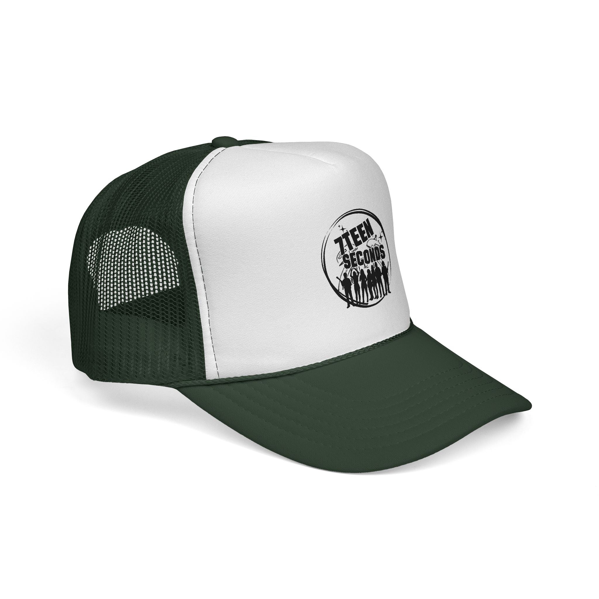 7Teen Seconds logo Trucker Cap | Retro distressed band emblem