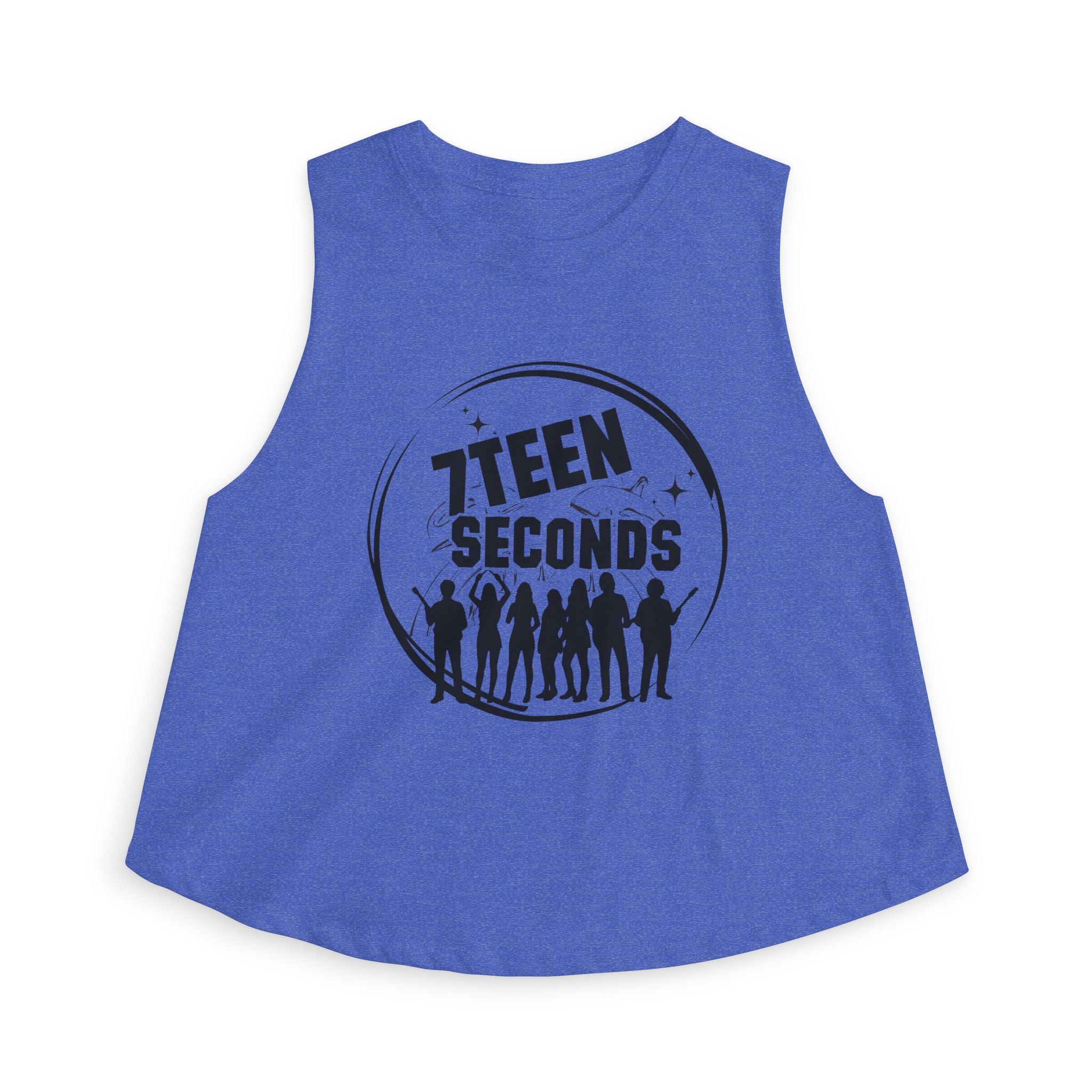 7Teen Seconds Band Logo Crop Top | Silhouette Rock Group Graphic Tank