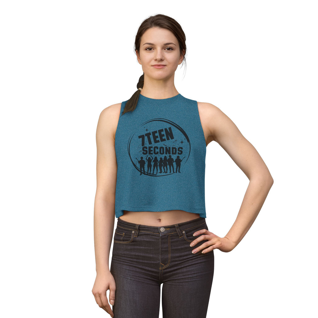 7Teen Seconds Band Logo Crop Top | Silhouette Rock Group Graphic Tank