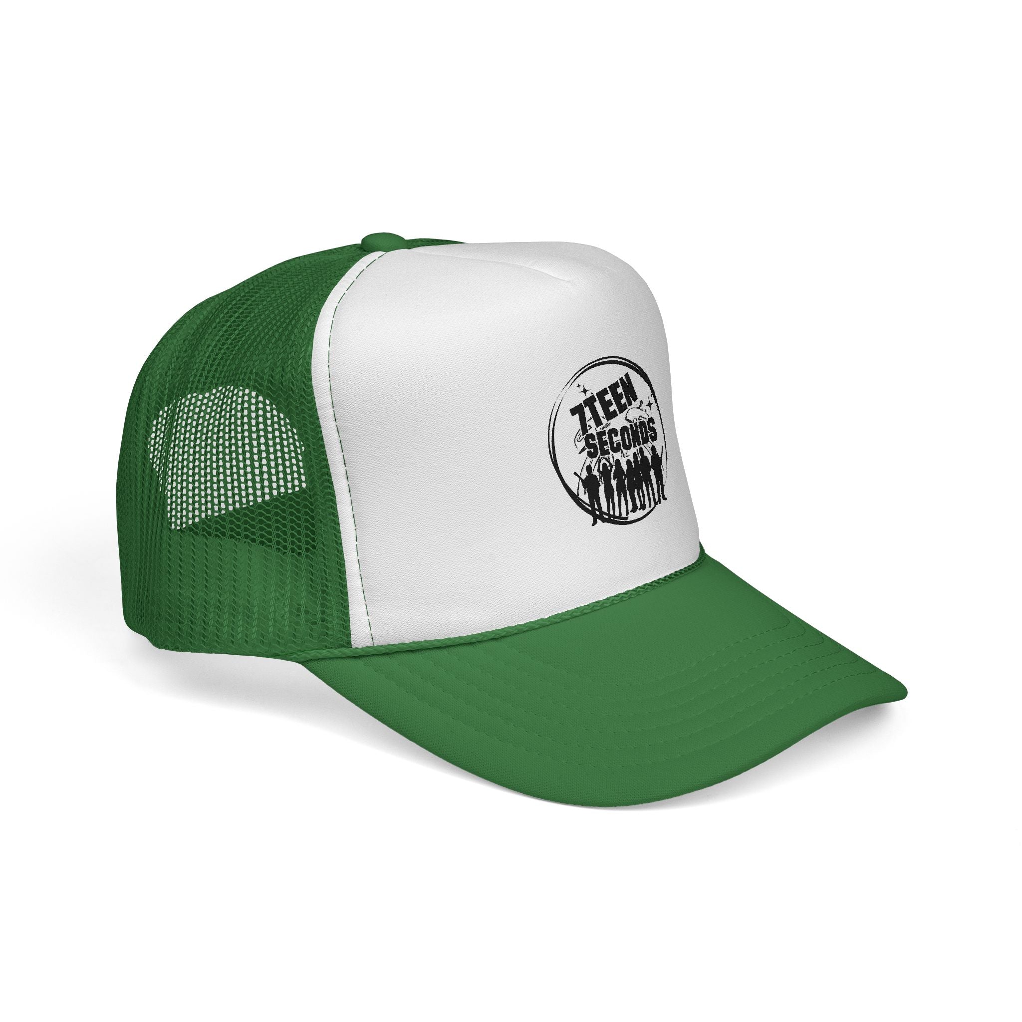 7Teen Seconds logo Trucker Cap | Retro distressed band emblem
