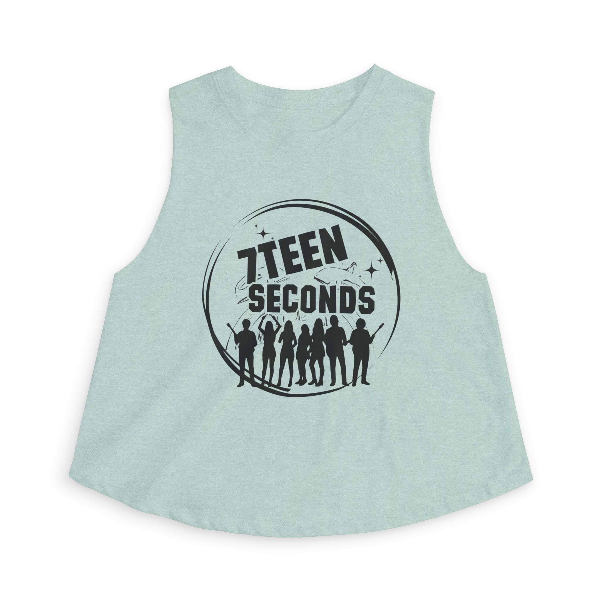 7Teen Seconds Band Logo Crop Top | Silhouette Rock Group Graphic Tank
