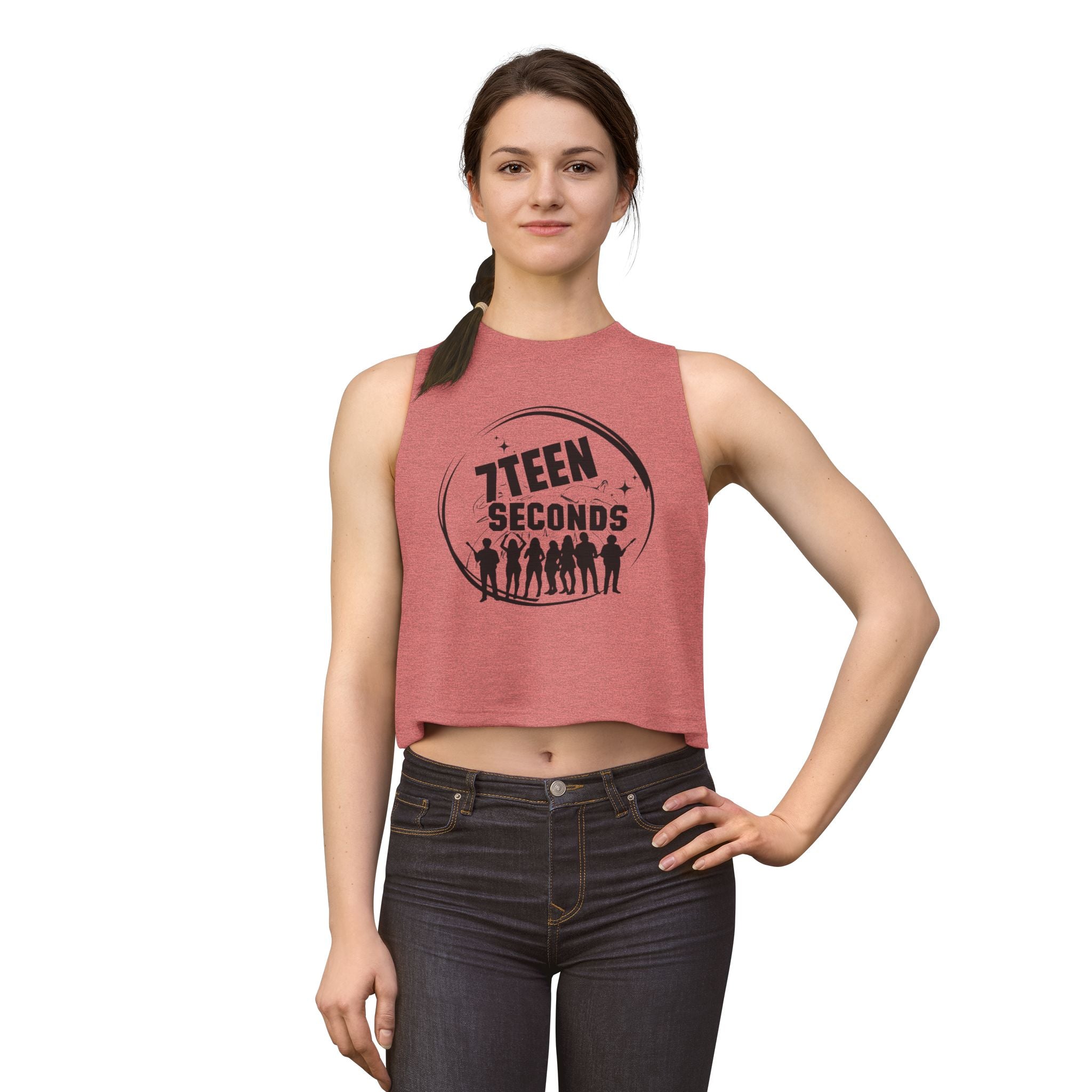 7Teen Seconds Band Logo Crop Top | Silhouette Rock Group Graphic Tank