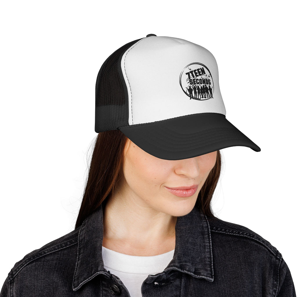 7Teen Seconds logo Trucker Cap | Retro distressed band emblem