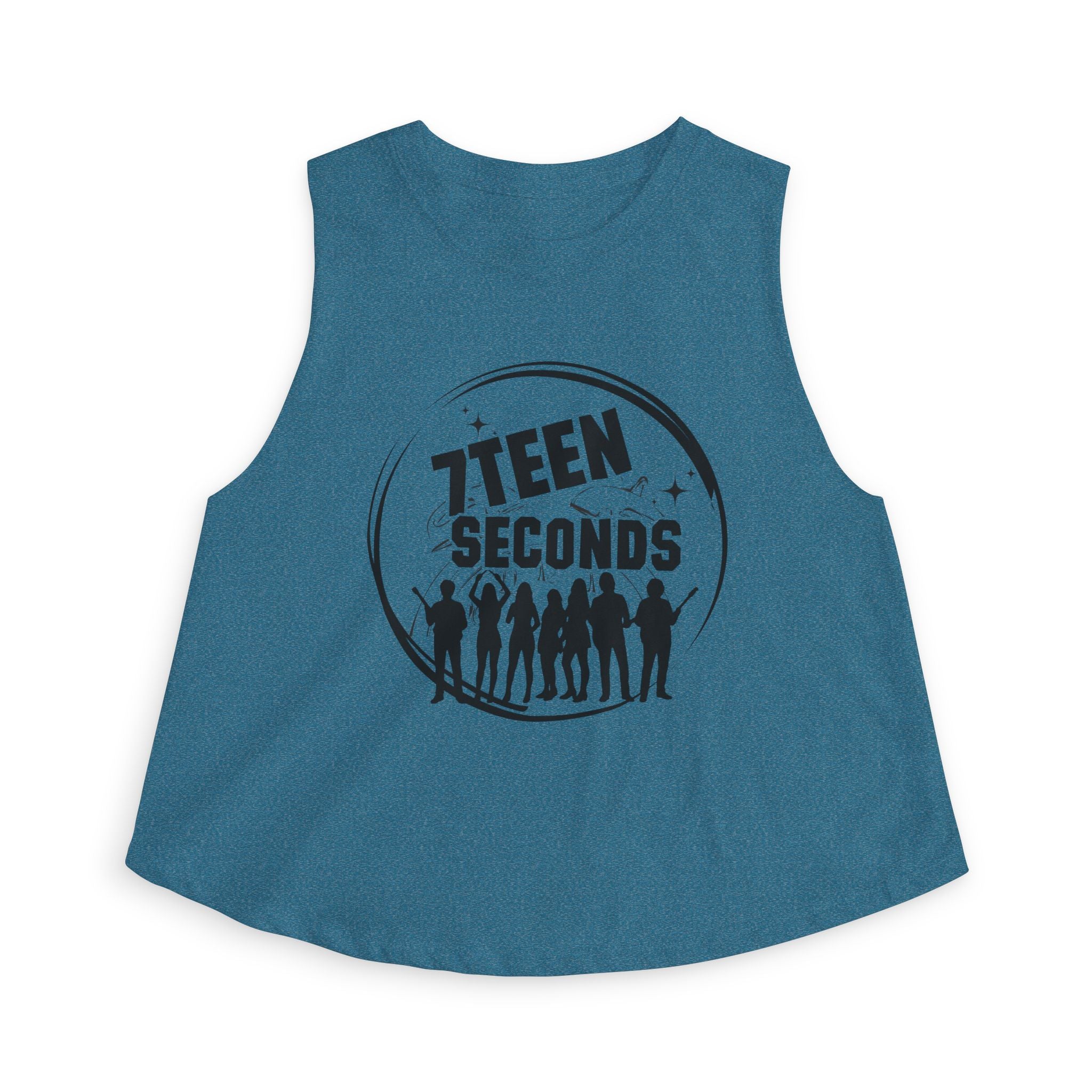 7Teen Seconds Band Logo Crop Top | Silhouette Rock Group Graphic Tank
