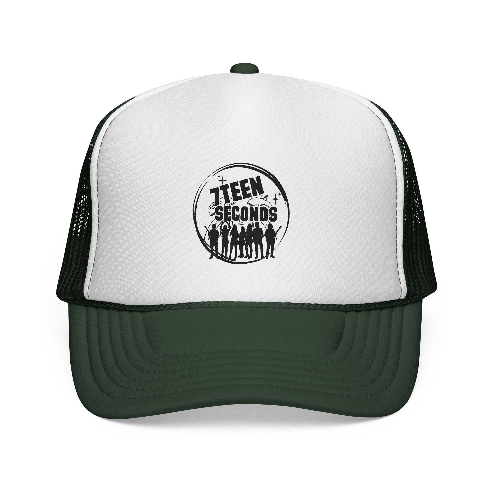 7Teen Seconds logo Trucker Cap | Retro distressed band emblem