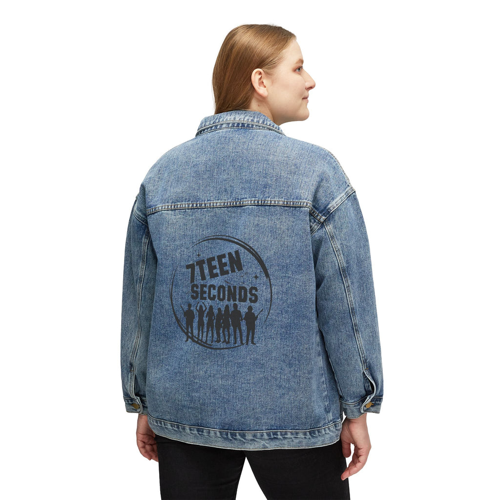 Denim Jacket — '7 Teen Seconds' Back Graphic Women's Jean Jacket