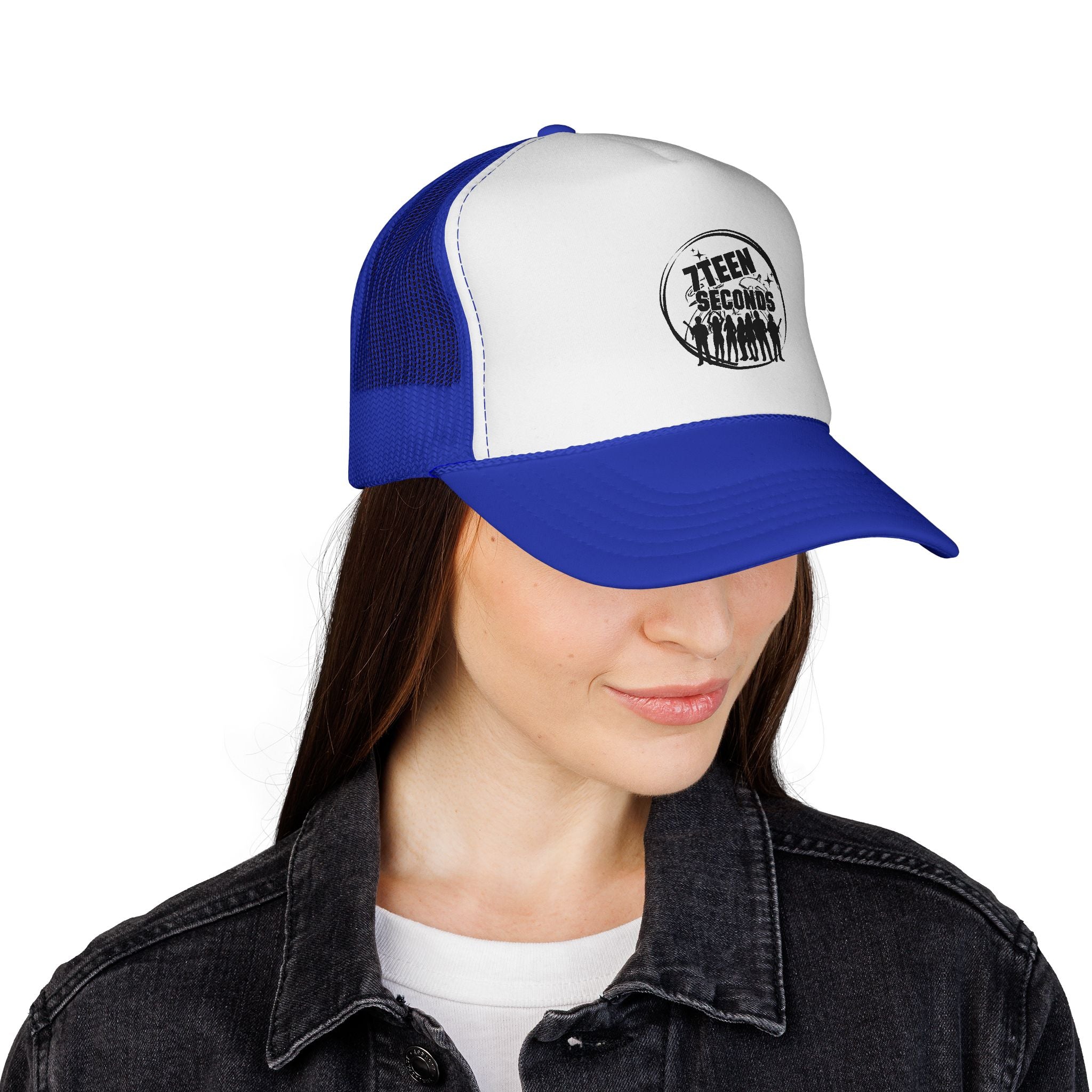 7Teen Seconds logo Trucker Cap | Retro distressed band emblem